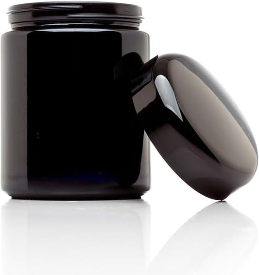 Infinity Jars, Premium Airtight Ultraviolet Glass Jar 250  ML (8.3 fl oz) Pack 10 Smell Proof, Antistatic, Light Blocking Container for Herbs, Coffee, Tea & Spices Durable, Travel-Friendly Storage