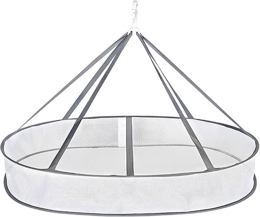 Sweater Drying Rack Mesh Foldable, Lay Flat Clothes Dryer Rack, Large Hanging Dry Rack for Clothes, Folding Clothing Drying Hanger, Portable for Laundry Indoor Outdoor (1-Tier)