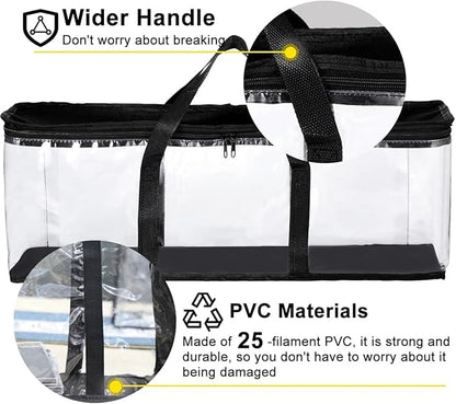 CD DVD Storage Bags 6-Pack, Clear Blu-ray Case Holder with Zipper & Handles | Holds 56 Blu-ray, 40 DVD, 96 CD Cases per Bag | Media & Video Game Storage Organizer for Movies