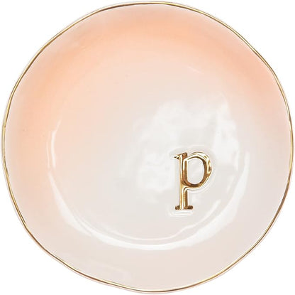 COLLECTIVE HOME - Ceramic Jewelry Tray, Decorative Trinket Dish for Rings Earrings Necklaces Bracelet Watch Keys, Birthday Mother's Day Christmas Gift for Women, 4.75", Colored Surface (P)