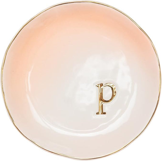 COLLECTIVE HOME - Ceramic Jewelry Tray, Decorative Trinket Dish for Rings Earrings Necklaces Bracelet Watch Keys, Birthday Mother's Day Christmas Gift for Women, 4.75", Colored Surface (P)