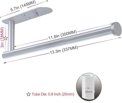 Paper Towel Holder-2pcs Adhesives, Wall-Mounted Paper Towels Roll for Kitchen, Self-Adhesive Under Cabinet Kitchen roll Holder, Both Available in Adhesive and Screws, Stainless Steel for Bathroom RV