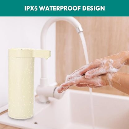 Mamiddle Automatic Soap Dispenser Stainless Steel with Sensor Infrared Soap Dispenser Electric IPX5 Waterproof USB-C Charging Motion Sensor for Kitchen & Bathroom (Ivory)