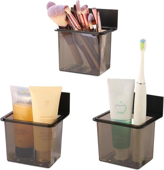 SOUNXUN® Toothbrush Holder Bathroom Toothbrush Holder Set Countertop Bathroom Organizer - Detachable Electric Toothbrush & Toothpaste Holder with draining Slots for Family & Small Bathrooms