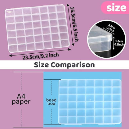 Eppingwin 42 Grids Bead Organizer, Craft Organizers and Storage, Acrylic Organizers, plastic Bead Organizer Box for Crafts Organizing Storing (2 pcak)