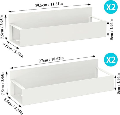 4 Pack Magnetic Spice Storage Rack Organizer for Refrigerator and Oven, Cream White Fridge Organizers and Storage