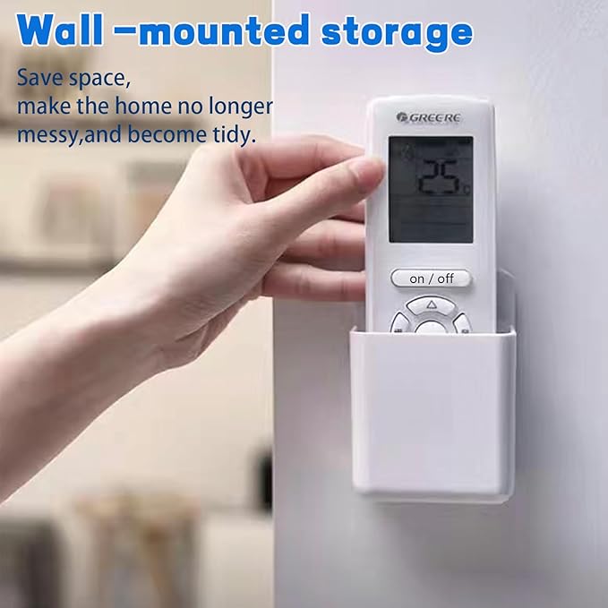 Remote Control Holder Wall Mount 6pcs,TV Remote Holder with Screws,Self Adhesive Pen Holder for Wall, Suitable for TV Remote Controls, Pens, Keys, Toothbrushes