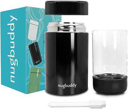 Airtight Storage Container - Vacuum Sealed Insulated w Nested Glass Jar - UV Protection, Temperature Controlled Stainless - Whiteboard Finish w Marker Included - 300 ml (3/4 Oz)