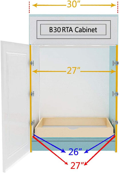 COUVER DIY Non-Assembled Birch Wood, Pull-Out Cabinet Organizers, Under Sink Organizers for Bathroom & Kitchen, Cabinet Slide-Out Organizers and Storage, Soft Closed Rail, 27 inch