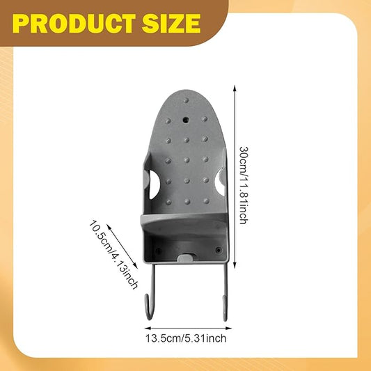 Fenteer Ironing Board Hanger Storage Organizer Versatile Wall Mount Ironing Board Rack for Laundry Room Home Bathroom Household Hotel