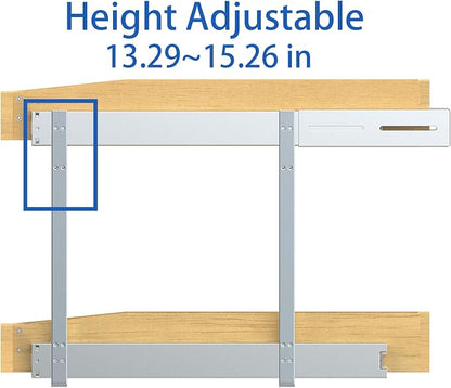 2 Tier Pull Out Cabinet Organizer, 23"W x 21"D Solid Wood Heavy-Duty Base Bottom Assembly Slide out Drawer Shel Cabinet Organization for Kitchen, Pantry, Bathroom