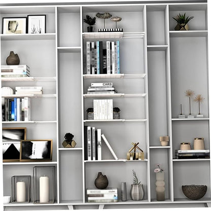 Closet Shelf Wardrobe Storage Rack Retractable Airing Cupboard Organiser for Kitchen Bookcase White 30-42cm Length 24cm Width, Shelf Dividers