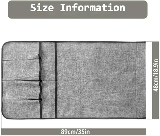 IPENNY Cotton Linen Sofa Couch Remote Control Holder Chair Armrest Caddy Pocket Organizer Storage Bag for Cellphone Tablet Notepad Book Magazines DVD Eyewears Drinker Snacks Holder Pouch