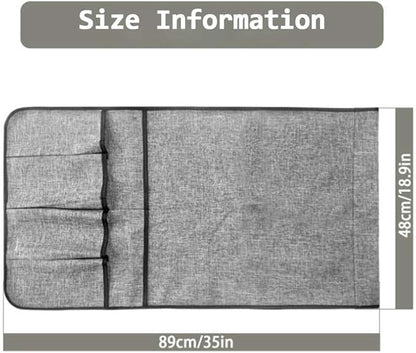 IPENNY Cotton Linen Sofa Couch Remote Control Holder Chair Armrest Caddy Pocket Organizer Storage Bag for Cellphone Tablet Notepad Book Magazines DVD Eyewears Drinker Snacks Holder Pouch