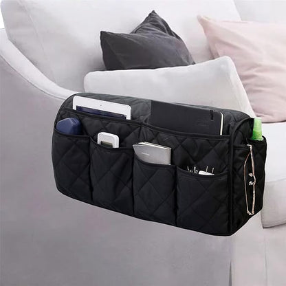Benuomi Sofa Armrest Organizer Waterproof Armchair Caddy Remote Control Holder for Recliner Non Slip Recliner Organizer Chair Arm Organizer with 14 Pockets for TV Remotes Caddy, Book, Magazines, Ipad