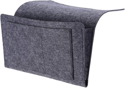 Luxurious Grey Armrest Organizer, Caddy for Sofa, Couch, Chair Armrest, Remote Control, Cell Phone, Book, Magazine, Glasses, Snacks