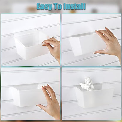 Sumnacon Slatwall Bins 15 Pcs Slatwall Organizer for Garage Plastic Slatwall Storage Bins for Storing Garage Accessories Multiple Stackable Slatwall Tool Organizer for Workshops,Transparent