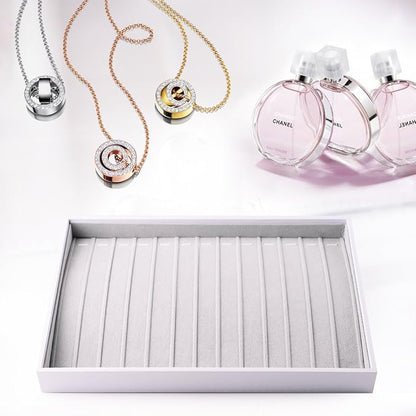 Oirlv Velvet Stackable Jewelry Trays Necklace Display organizer Storage Tray(13 Grids Necklace)