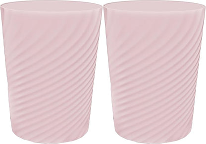 DAJITRE 1.8 Gallon Small Trash Can Wastebasket Recycling Bin Slim Profile for Compact Spaces Bathroom, Office, Bedroom, Kitchen (1.8 Gallon-2pack, Pink)