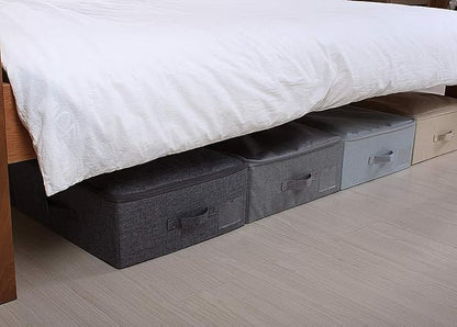 iwill CREATE PRO Pack of 2, Folding Zip Lidded Under Bed Storage Bins, Good for Shoes, Duvets, Clothes Organiser, Light Gray