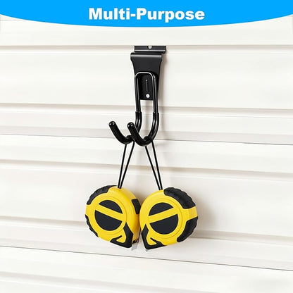 10pcs Slatwall Hooks Gladiator Hooks J Garage Hook Slatwall Accessories Small Durable Metal Wall Hangers for Garden Hose Efficient Storage,Efficient Storage Heavy Duty Tool and Garage Hook