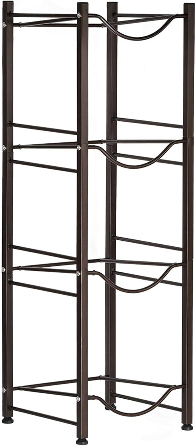 HAITRAL Water Gallon Jug Holder, 4 Tiers Heavy Duty Water Bottle Buddy Display Rack, Black Brown