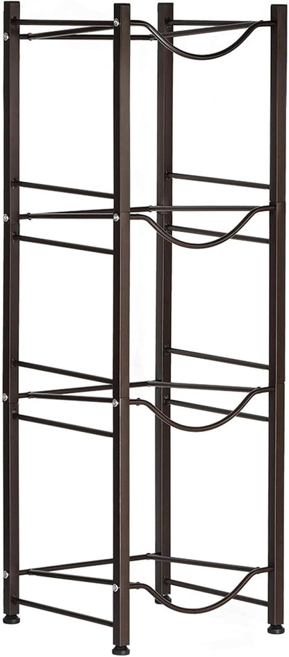 HAITRAL Water Gallon Jug Holder, 4 Tiers Heavy Duty Water Bottle Buddy Display Rack, Black Brown