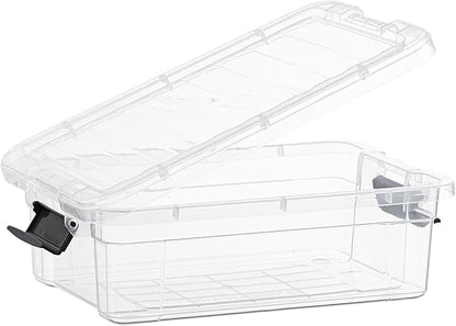 Superio Storage Bins with Lids- 6 Pack, 2.3 Qt Clear Boxes for Organizing, Stackable Plastic Containers- BPA Free, Non-Toxic, Odor Free, Organizer for Home, Office, Dorm