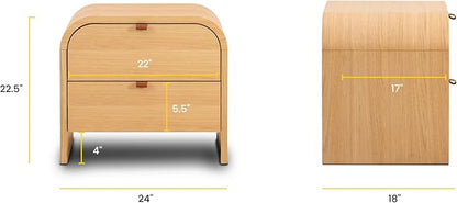 Poly & BARK Cirq Nightstand in Oak