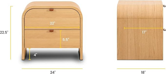 Poly & BARK Cirq Nightstand in Oak