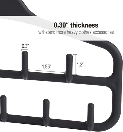 ELONG HOME Belt Hanger, Tie Rack for Closet, Sturdy Belt Organizer with 360 Degree Swivel, 11 Large Sturdy Belt Hooks, Non Slip Rubberized Belt Rack, Black