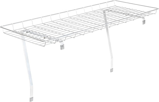 Household Essentials Rear Display Over-The-Washer Storage Shelf to Organize and Store Laundry Room Supplies, Silver