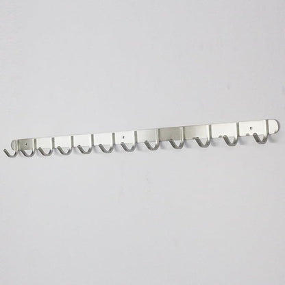 QT Home Decor Hook/Coat Rack with 12 Square Hooks-Modern Wall Mounted - Ultra Durable with Solid Steel Construction,Brushed Stainless Steel Finish,Super Easy Installation,Rust and Water Proof.