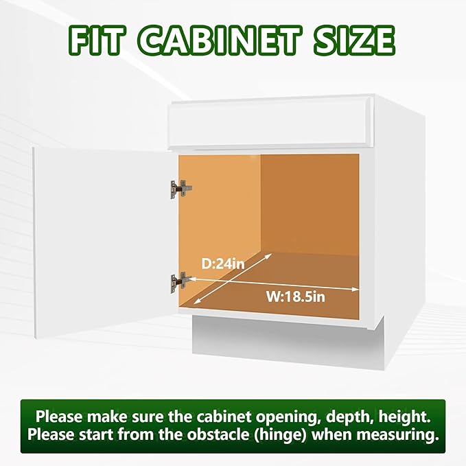 LOVMOR Pull Out Cabinet Organizer 17" W x 21" D, Kitchen Cabinet Pull Out Shelves Slide Out Storage…