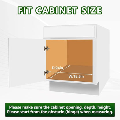 LOVMOR Pull Out Cabinet Organizer 17" W x 21" D, Kitchen Cabinet Pull Out Shelves Slide Out Storage…