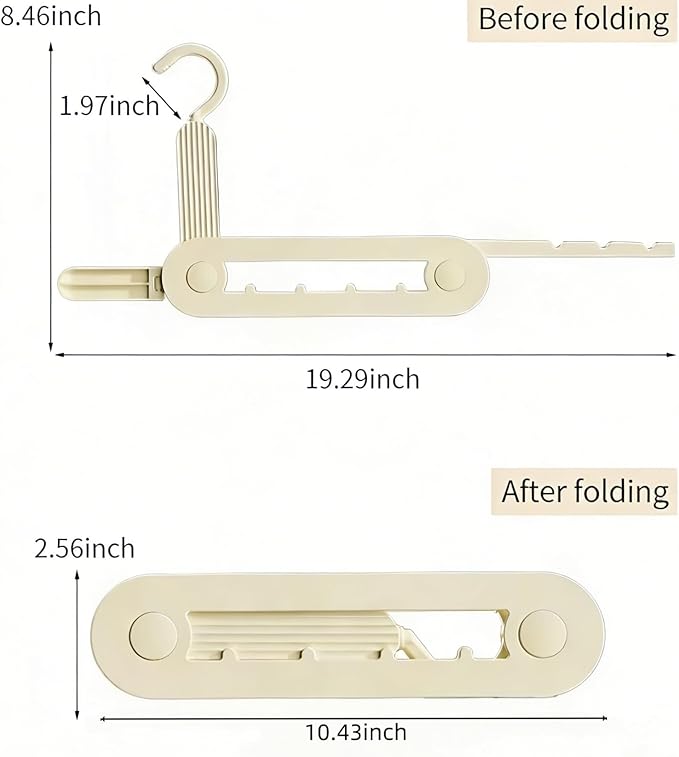 Folding Clothes Drying Rack - Portable Collapsible with Hook - Travel Essentials for Cruise Ship, RV, Hotel & Small Room