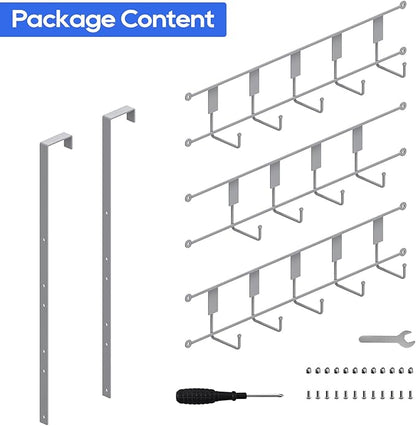 PAPAGIFTREE Over The Door Hooks for Hanging, 14 Hook Over Door Hanger and Towel Rack for Bathroom
