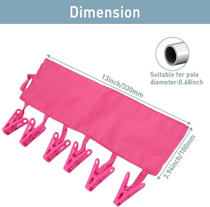 TamBee Travel Hangers Foldable for Suitcase Clothespin Travel Portable Folding Clothes Drying Hanger with 6 Clips Pack of 3 (Black, Red, Rose red)