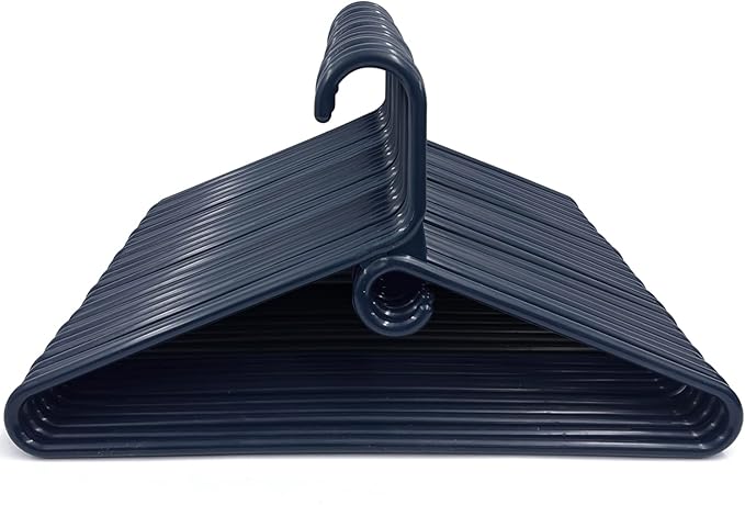 Rethink Your Room Clothes Hangers 60 Pack Plastic - Heavy Duty Space Saving Coat, Velvet Hangers, Pant Hangers for Closet Organization - Durable Non-Slip Navy Wardrobe Essentials Bulk Storage