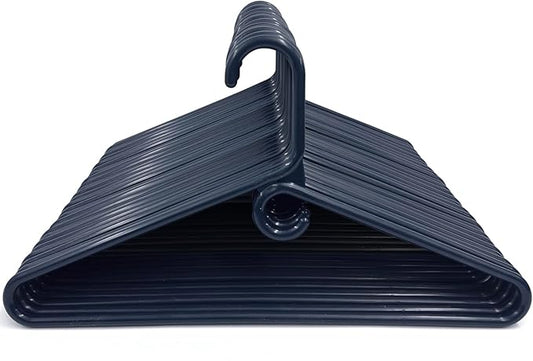 Rethink Your Room Clothes Hangers 60 Pack Plastic - Heavy Duty Space Saving Coat, Velvet Hangers, Pant Hangers for Closet Organization - Durable Non-Slip Navy Wardrobe Essentials Bulk Storage
