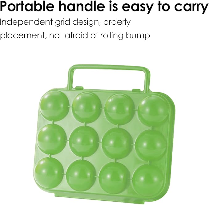 2 PCs Portable Egg Carrier with Handle, 24 Grids Egg Container for Camping, Travel, Outdoor Hiking, Picnic(Green and Blue) Gift: 2 x Flowers