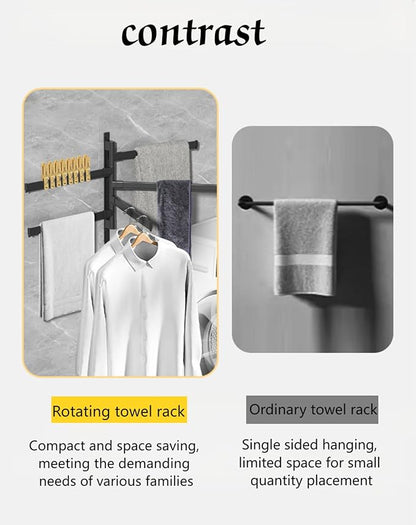 Rotating Towel Rack BSELUTNGY - Durable Space Saving Towel Racks for Bathroom Outdoor for Pool Over The Door Towel Rack Ideal for Balconies Cabinets Kitchens Perfect for Any Decor Style