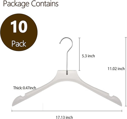 ShgHzz Clear Hangers 10 Pack, Crystal Clear Luxury Non-Slip Hangers for Suits, Coats, Dresses, Heavy Duty Thin Design Saves Closet Space Smoky Gray
