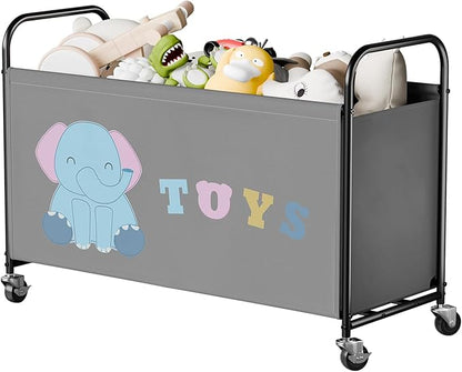 GRANNY SAYS Toy Box for Boys Girls, Extra Large Toy Chest Storage with Wheels, Metal Kids Toy Storage Organizer for Living Room Storage, 135L Toy Bins for Kids Organizer Stuffed Animals, Grey