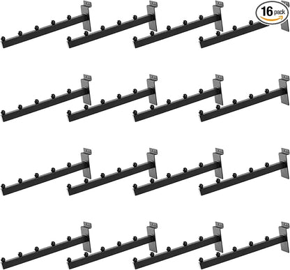 16 Pack Waterfall Slatwall Hooks, Heavy Duty Slatwall Display Hangers and Accessories for, Retail Display, Garage, and Home Storage (10 Inch)