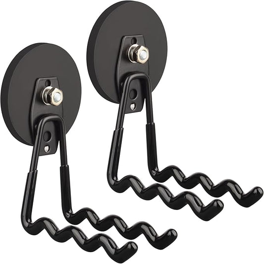 ULIBERMAGNET Magnetic Garage Hooks,Heavy Duty Cordless Drill Hook,Power Tool Organizer,Large Manget with Hooks for Workshop Organization,2 Pack Hooks for Drill,Box,Garden Tool(Black)
