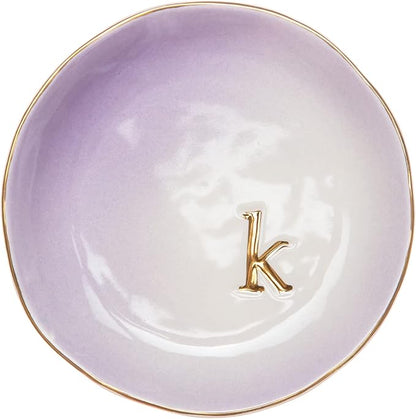 COLLECTIVE HOME - Ceramic Jewelry Tray, Decorative Trinket Dish for Rings Earrings Necklaces Bracelet Watch Keys, Birthday Mother's Day Christmas Gift for Women, 4.75", Colored Surface (K)