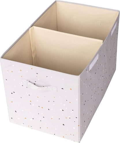 3 Sprouts Recycled Fabric Toy Chest Storage Box - Extra Large Toy Storage Box, Sturdy Toy Bins - Kids Organizer for Bedroom - Toybox Basket with Lid for Kids, Toddlers, Boys, Girls - Terrazzo Gray