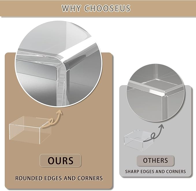 SILUT 6PCS Buffet Risers and Stands, Food Risers for Buffet Table, Catering Cake Stand for Party, Clear Display Riser for Collectibles, Acrylic Cube Boxes, Nesting Risers, Clear (5"x6"x7"8"x9"x10")