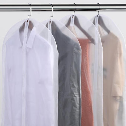 Sintuff 12 Pcs 24'' x 40'' Clear Garment Bags Bulk Clear Hanging Clothes Cover with Full Zipper Hanging Travel Garment Cover Bags for Clothes Storage